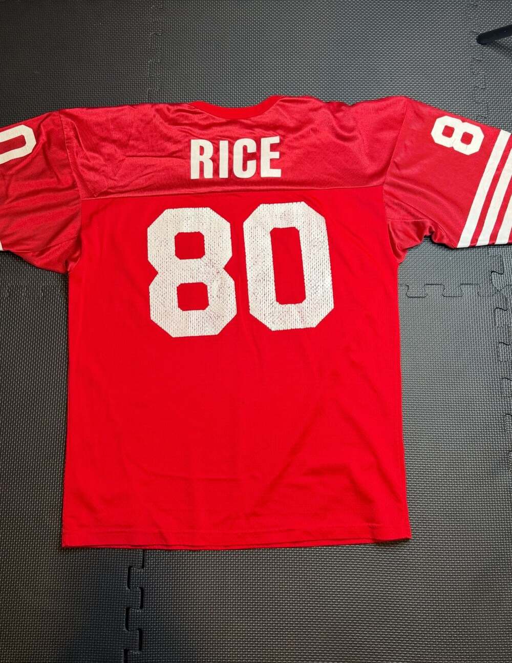 Champion Jerry Rice 80 San Francisco 49ers Jersey Size 48 Red Vintage